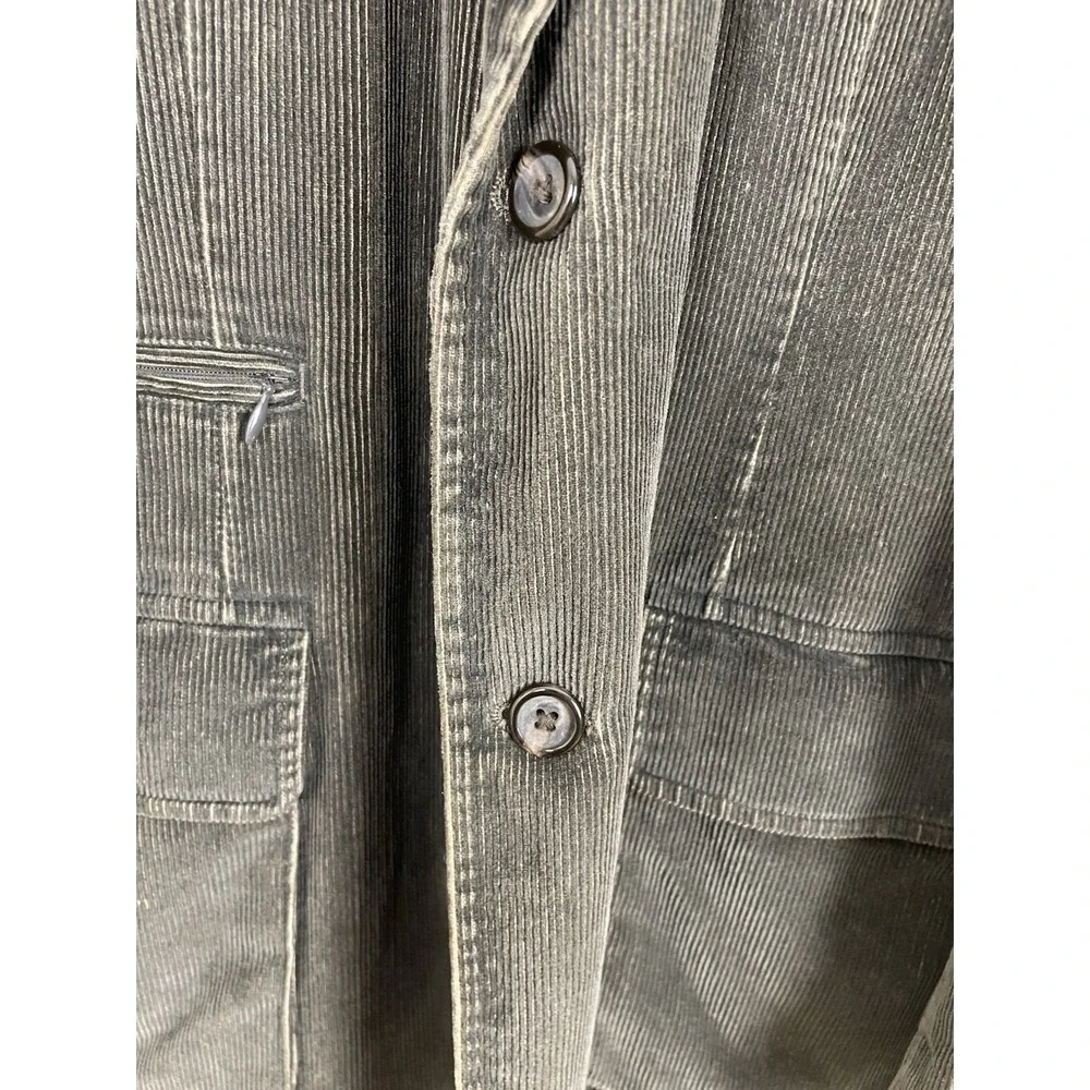 Vintage Corduroy Blazer Unstructured Men's 44R Gray Dark Academia Old Money